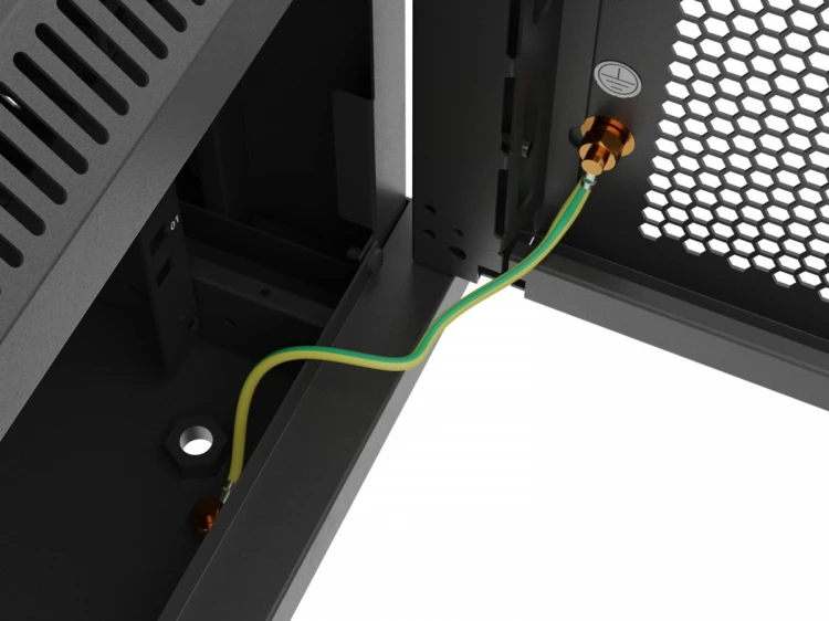 Lanberg Szafa instalacyjna rack wisząca 19 cali 6U 600x600 czarna drzwi perforowane (flat pack)