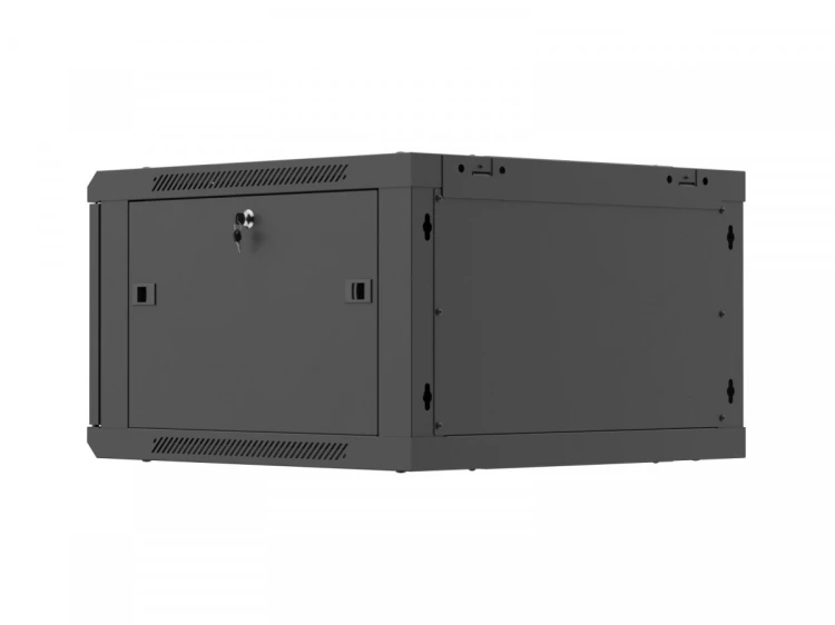 Lanberg Szafa instalacyjna rack wisząca 19 cali 6U 600x600 czarna drzwi perforowane (flat pack)