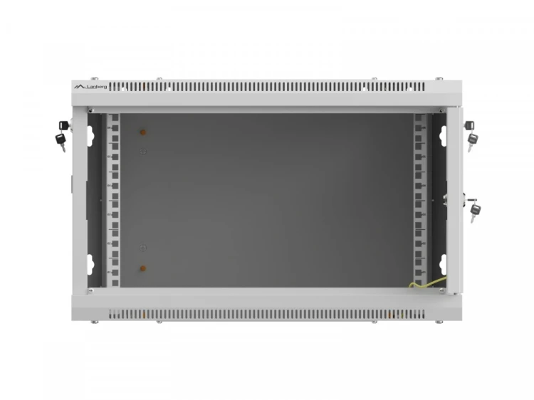 Lanberg Szafa instalacyjna rack wisząca 19 cali 6U 600x600 szara drzwi perforowane (flat pack)