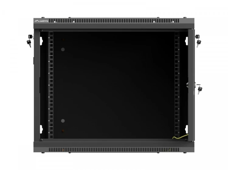 Lanberg Szafa instalacyjna rack wisząca 19 cali 9U 600x600 czarna drzwi     perforownae ( flat pack)