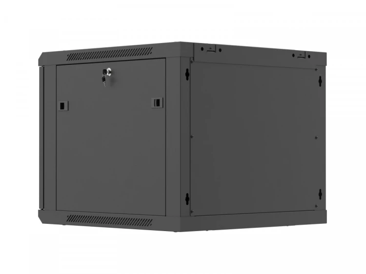 Lanberg Szafa instalacyjna rack wisząca 19 cali 9U 600x600 czarna drzwi     perforownae ( flat pack)