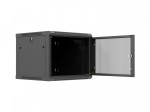 Lanberg Szafa instalacyjna rack wisząca 19 cali 9U 600x600 czarna drzwi     perforownae ( flat pack)