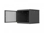 Lanberg Szafa instalacyjna rack wisząca 19 cali 9U 600x600 czarna drzwi     perforownae ( flat pack)