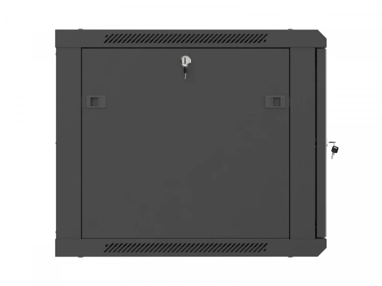 Lanberg Szafa instalacyjna rack wisząca 19 cali 9U 600x600 czarna drzwi     perforownae ( flat pack)