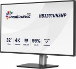 IIYAMA Monitor 31.5 cala ProGraphic HB3201UHSNP-B1 4K,IPS BLACK 2.0,450cd,VESA USB-c dock(PD:96W),HDMI,DP,DAISY/CHAIN,4xUSB,RJ45,3000:1,sRGB:100%,DCI-