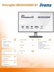 IIYAMA Monitor 31.5 cala ProGraphic HB3201UHSNP-B1 4K,IPS BLACK 2.0,450cd,VESA USB-c dock(PD:96W),HDMI,DP,DAISY/CHAIN,4xUSB,RJ45,3000:1,sRGB:100%,DCI-