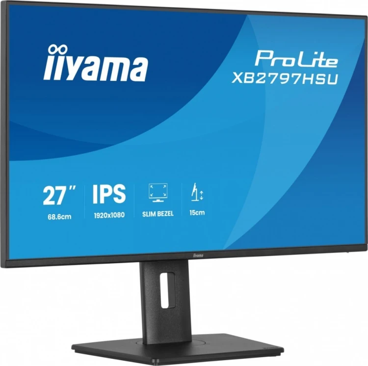 IIYAMA Monitor ProLite 27 cali XB2797HSU-B1 IPS,FHD,HDMI,DP,120Hz,2xUSBv3.2,        2xUSB-C, 350 CD, 2x2W, HAS 150/PIVOT