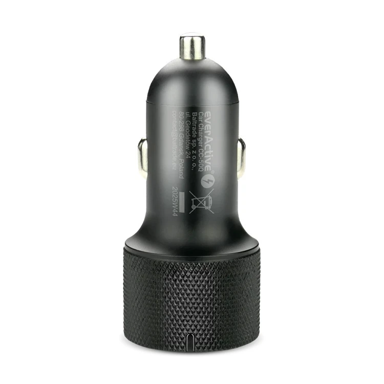everActive Ładowarka samochodowa CC-50Q QC3.0 75W 1X USB + 1X USB-C PD czarna