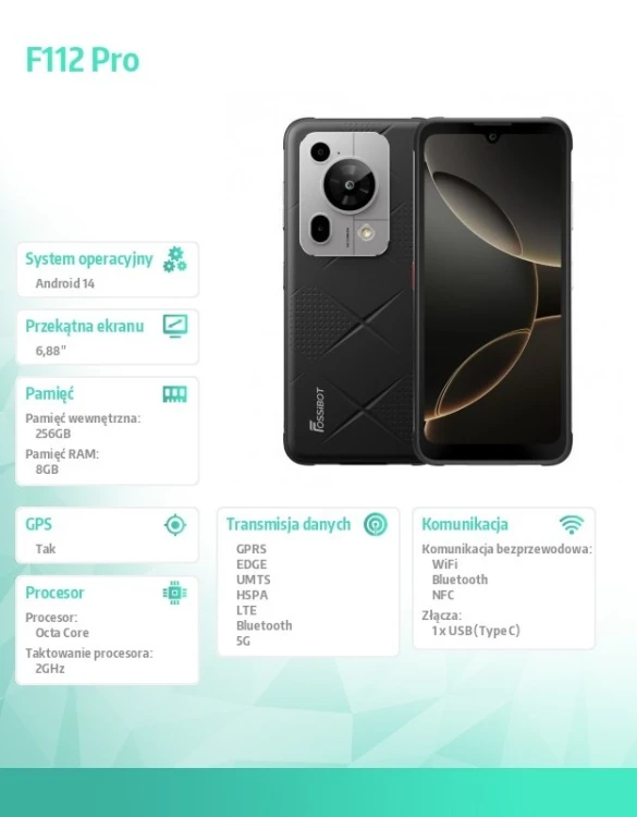 Fossibot Smartfon F112 Pro black