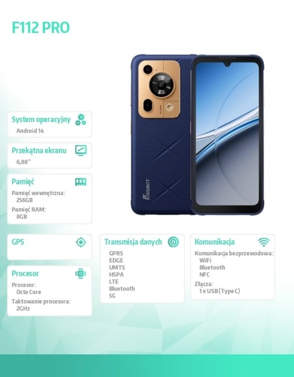 Fossibot Smartfon F112 Pro blue CH