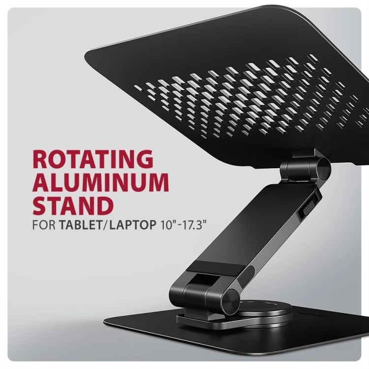 AXAGON STND-LRB Podstawa do laptopów aluminiowa 10-17,3 cala regulowana wysokość, obrotowa o 360 stopni, Czarna