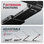 AXAGON STND-LRB Podstawa do laptopów aluminiowa 10-17,3 cala regulowana wysokość, obrotowa o 360 stopni, Czarna