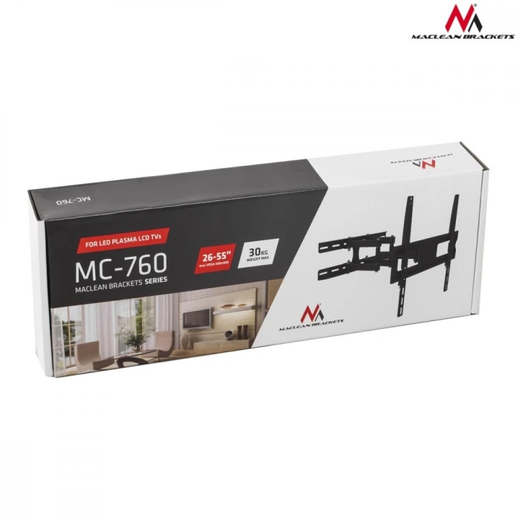 Maclean Uchwyt do TV MC-760 26-55 cali 30 kg Czarny