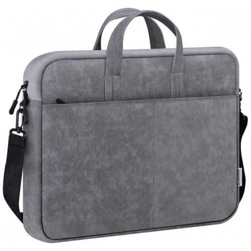 Defender Torba SOLID LEATHER 15,6 cala Szara