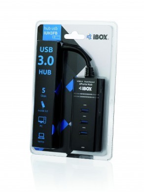 iBOX Hub USB 3.0 Czarny 4-porty IUH3FB (4x USB 3.0)