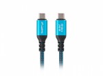 Lanberg Kabel USB-C M/M USB4 0,5m 240W 8K 60HZ czarno-niebieski