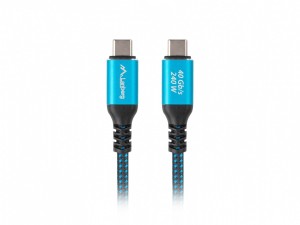 Lanberg Kabel USB-C M/M USB4 0,5m 240W 8K 60HZ czarno-niebieski