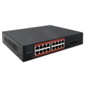 Qoltec Przełącznik sieciowy SWITCH Gigabit Ethernet | 16x RJ45 | 2x SFP | 1000 Mb/s