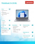 Lenovo Laptop ThinkBook 14 G9 21UY007TPB W11Pro 7 240H/16GB/512GB/INT/14.0 WUXGA/Luna Grey/3YRS OS + 1Yr CI + CO2 Offset