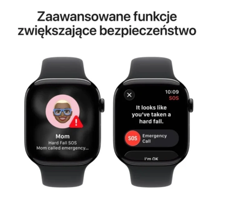 Apple Watch Series 11 GPS koperta 46 mm z aluminium w kolorze onyksu, pasek sportowy w kolorze czarnym - rozmiar M/L