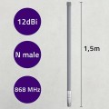 Qoltec Antena LoRa | 12dBi | dookólna | zewnętrzna | włókno szklane |   868 MHz | 1.5m