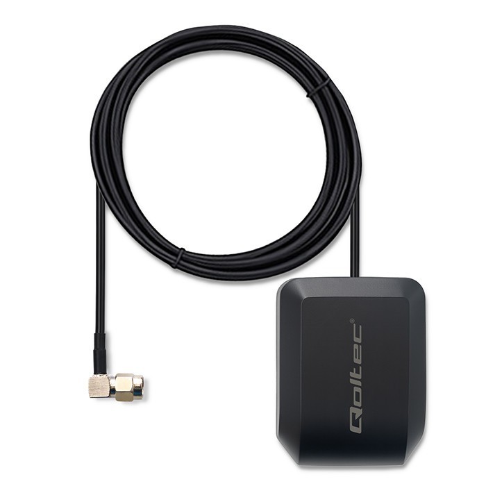 Qoltec Mobilna Antena GPS GLONASS z podstawą magnetyczną | dookólna |   28dBi | 50W | SMA RA
