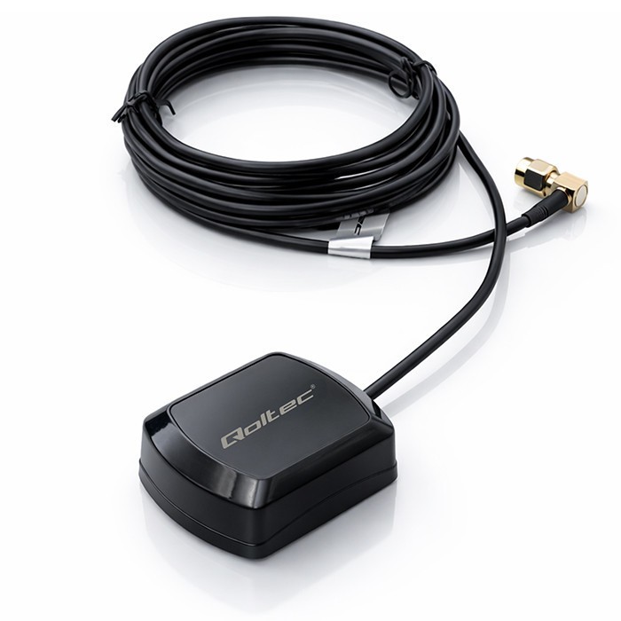 Qoltec Mobilna Antena GPS GLONASS z podstawą magnetyczną | dookólna |   28dBi | 50W | SMA RA