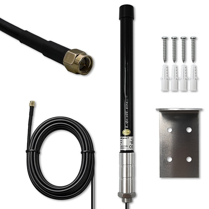 Qoltec Antena 4G LTE | 15dBi | dookólna | zewnętrzna | SMA | włókno szklane