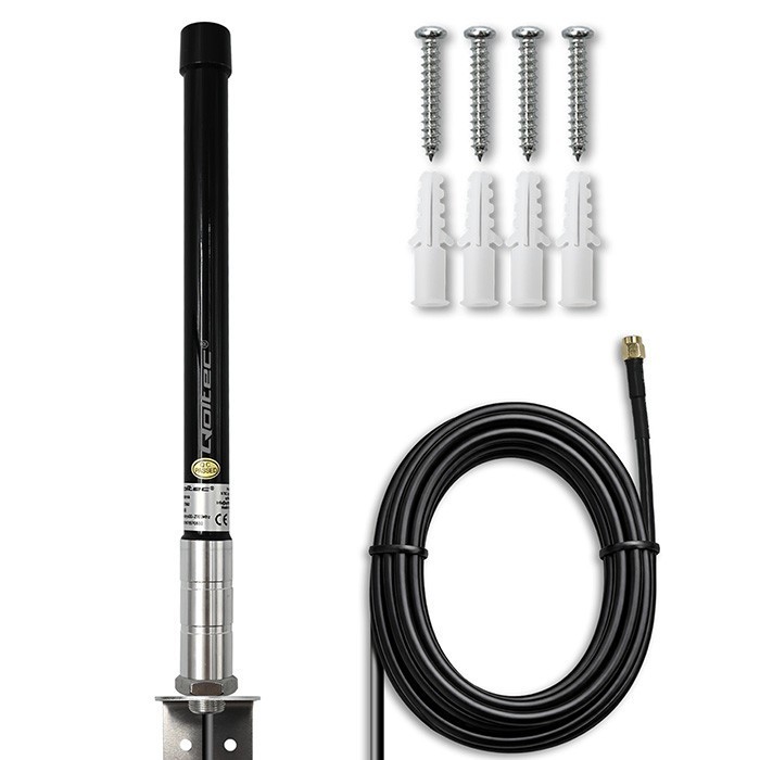 Qoltec Antena 4G LTE | 15dBi | dookólna | zewnętrzna | SMA | włókno szklane