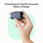 Green Cell Ładowarka sieciowa 30W 1xUSB-C 1xUSB-A czarna