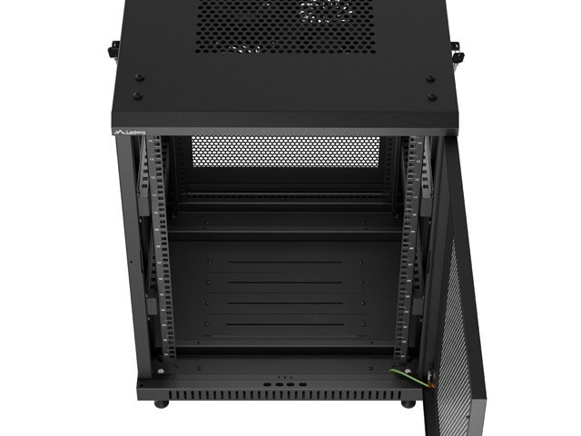 Lanberg Szafa instalacyjna rack stojąca 19 cali 15U 600x600 drzwi perforowane czarna (Flat pack)