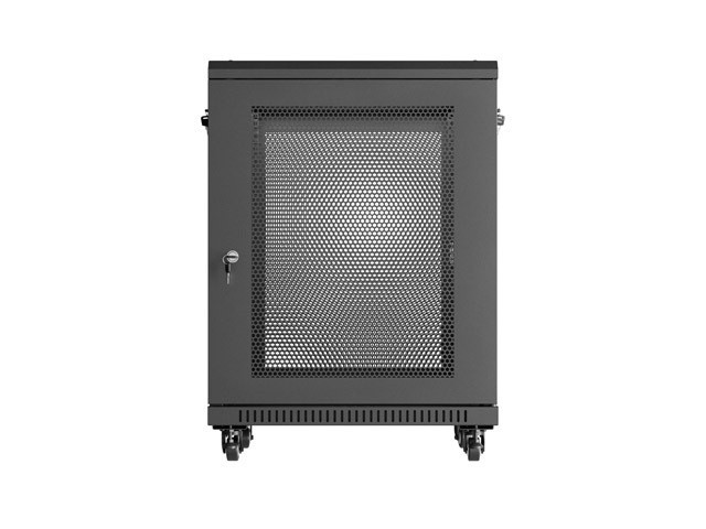 Lanberg Szafa instalacyjna rack stojąca 19 cali 15U 600x600 drzwi perforowane czarna (Flat pack)