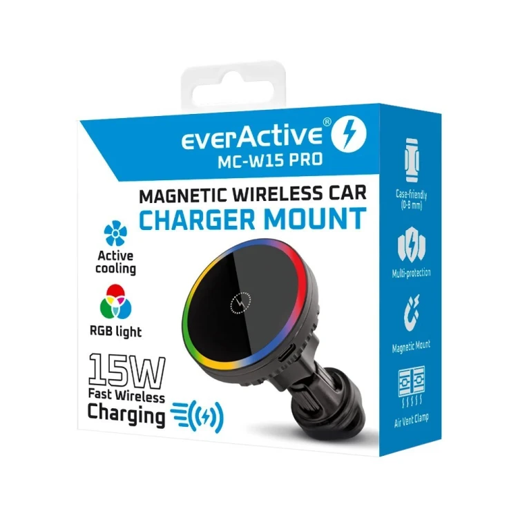 everActive Uchwyt samochodowy z ładowarką indukcyjną MagSafe MC-W15 PRO 15W