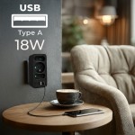 Maclean Rozdzielacz na 3 gniazdka MCE248 F/B 2xUSB-A 2xUSB-C czarny