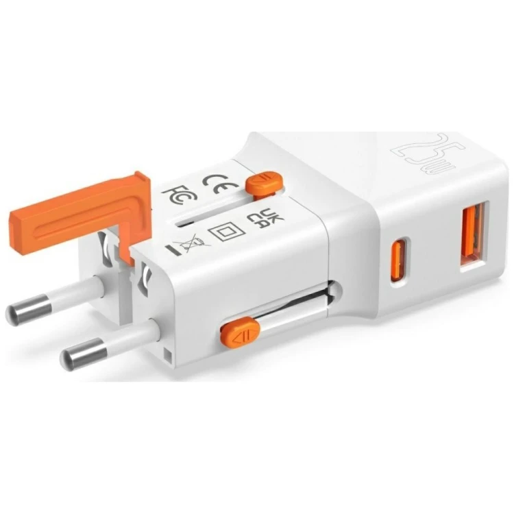 4smarts Ładowarka podróżna World Travel 25W USB-C + USB-A Biała