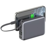 4smarts Powerbank Pocket Dual Cord 20000mAh 22,5W z wbudowanym kablem USB-C 15cm Szary