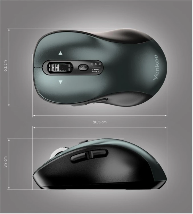 YENKEE Mysz bezprzewodowa Dual Bluetooth + USB 2,4GHz YMS 2010BK GYRO