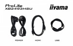 IIYAMA Monitor 23.8 cala XB2493HSU-B1 IPS.HDMI.DP.2x2W.USBx2, 350cd,1500:1,    HAS 150/PIVOT