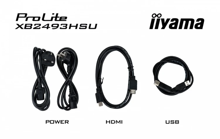 IIYAMA Monitor 23.8 cala XB2493HSU-B1 IPS.HDMI.DP.2x2W.USBx2, 350cd,1500:1,    HAS 150/PIVOT