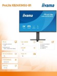 IIYAMA Monitor 23.8 cala XB2493HSU-B1 IPS.HDMI.DP.2x2W.USBx2, 350cd,1500:1,    HAS 150/PIVOT
