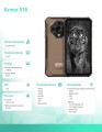 ULEFONE Smartfon Armor X16 4G 6/128GB IP69K brązowy