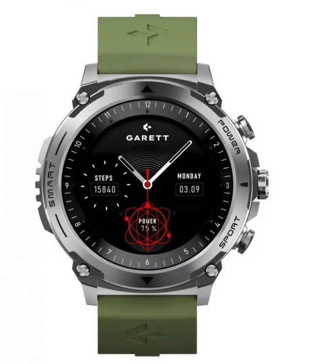 Garett Electronics Smartwatch Atom srebrny stalowy