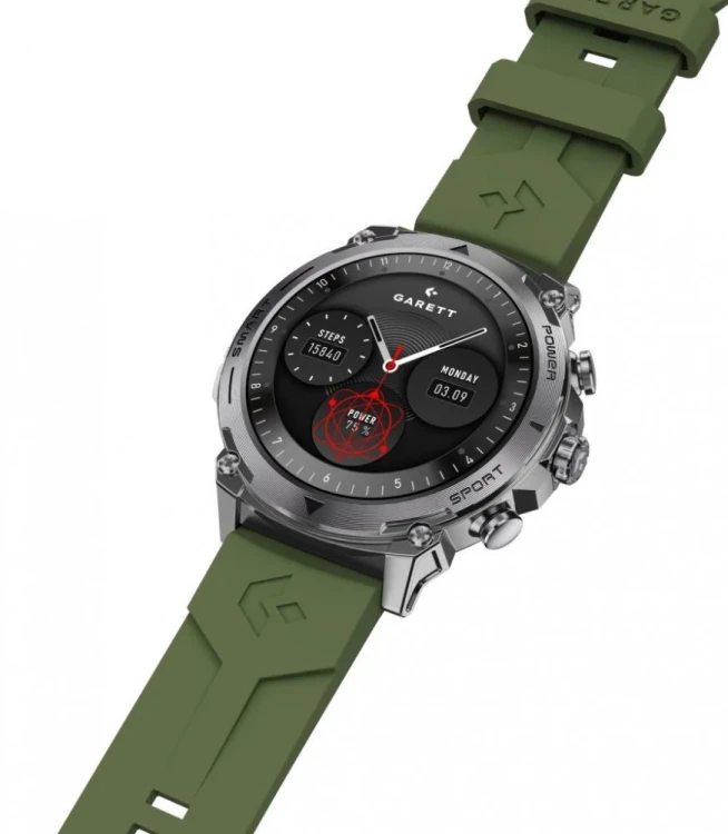 Garett Electronics Smartwatch Atom srebrny stalowy