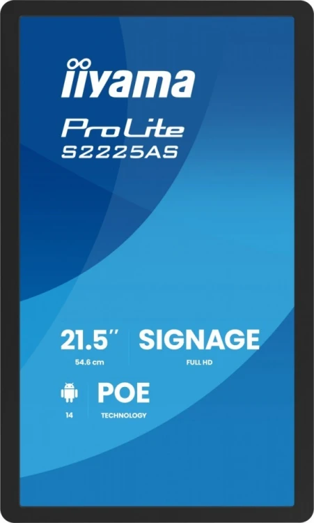 IIYAMA Monitor 21.5 cala ProLite S2225AS-B1 IPS,FHD,A14,24/7,RJ45,500cd2, USB-C,2x5W,iiSignage, WI-FI