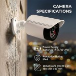 CEE Atrapa kamery tubowej, diody IR LED, IR1800 W biała, 2xAA, ABS