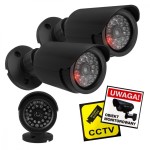 CEE Zestaw dwóch atrap kamer tubowych IR1800 BT diody IR LED, zasilanie 2xAA, czarne, ABS