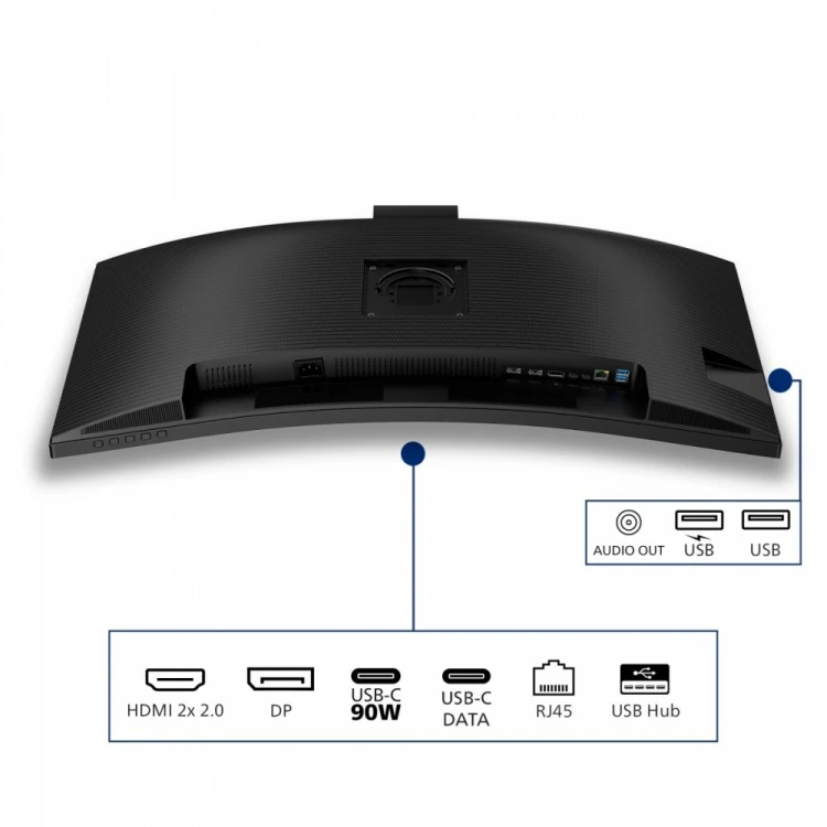 Philips Monitor 34 cale 34B2U3600CH Curved VA HDMIx2 DP HAS USB-C RJ45 KVM