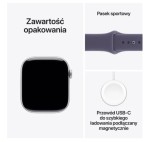 Apple Watch Series 11 GPS koperta 46 mm z aluminium w kolorze srebrnym, pasek sportowy w kolorze mlecznego fioletu - rozmiar M/L