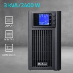 Qoltec Zasilacz awaryjny UPS Pure Sine Wave | 3kVA | 2400W | AVR | LCD |Czysty Sinus