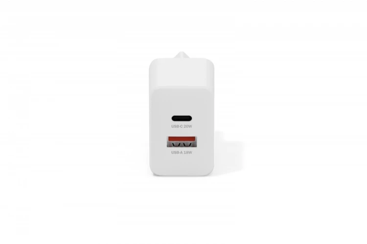 Digitus Ładowarka sieciowa 20W | 1x USB-C, 1x USB-A | PD 3.0, QC 3.0 | Biała